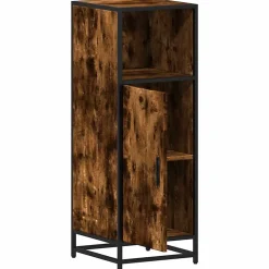 Armoire de bain chêne fumé 35x37,5x100cm bois d'ingénierie vidaXL