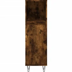 Armoire de bain chêne fumé 30x30x100 cm bois d'ingénierie vidaXL