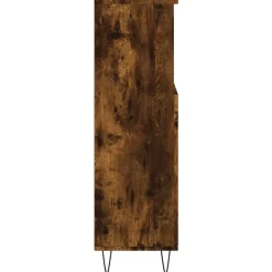 Armoire de bain chêne fumé 30x30x100 cm bois d'ingénierie vidaXL