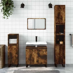 Armoire de bain chêne fumé 65x33x60 cm bois d'ingénierie vidaXL