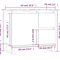 Armoire de bain chêne fumé 65x33x60 cm bois d'ingénierie vidaXL