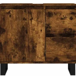 Armoire de bain chêne fumé 65x33x60 cm bois d'ingénierie vidaXL