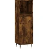 Armoire de bain chêne fumé 30x30x100 cm bois d'ingénierie vidaXL
