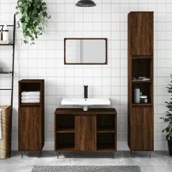 Armoire de bain chêne marron 30x30x100 cm bois d'ingénierie vidaXL