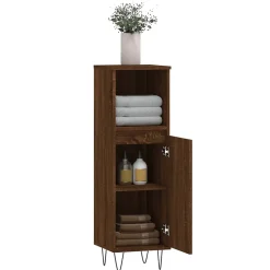 Armoire de bain chêne marron 30x30x100 cm bois d'ingénierie vidaXL