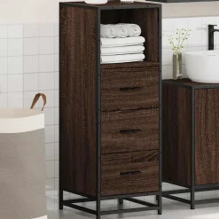 Armoire de bain chêne marron 35x37,5x100 cm bois d'ingénierie vidaXL