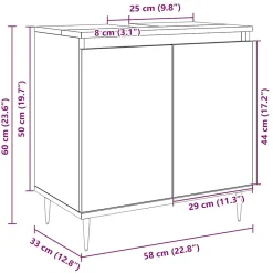 Armoire de bain chêne sonoma 58x33x60 cm bois d'ingénierie vidaXL