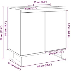 Armoire de bain chêne sonoma 58x33x60 cm bois d'ingénierie vidaXL