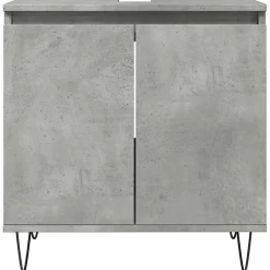 Armoire de bain gris béton 58x33x60 cm bois d'ingénierie vidaXL