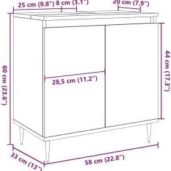 Armoire de bain gris béton 58x33x60 cm bois d'ingénierie vidaXL