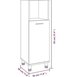Armoire de bain Sonoma gris 30x30x95 cm Bois d'ingénierie vidaXL
