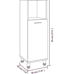 Armoire de bain Sonoma gris 30x30x95 cm Bois d'ingénierie vidaXL