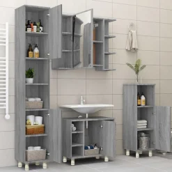 Armoire de bain Sonoma gris 30x30x95 cm Bois d'ingénierie vidaXL