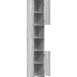 Armoire de bain Sonoma gris 30x30x183,5 cm Bois d'ingénierie vidaXL