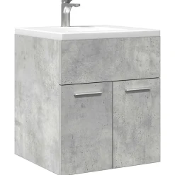 Armoire de lavabo de salle de bain gris béton 41x38,5x46 cm vidaXL