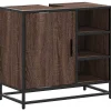 Armoire de lavabo de salle de bain chêne marron 65x33x60 cm vidaXL