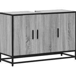 Armoire de lavabo de salle de bain sonoma gris 90x33x60 cm vidaXL