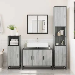 Armoire de lavabo de salle de bain sonoma gris 90x33x60 cm vidaXL