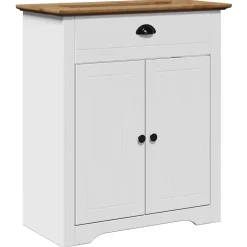 Armoire de lavabo de salle de bain BODO blanc marron 70x35x80cm vidaXL