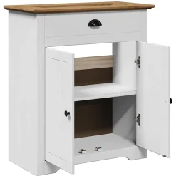 Armoire de lavabo de salle de bain BODO blanc marron 70x35x80cm vidaXL
