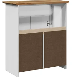 Armoire de lavabo de salle de bain BODO blanc marron 70x35x80cm vidaXL