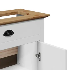 Armoire de lavabo de salle de bain BODO blanc marron 70x35x80cm vidaXL