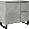 Armoire de lavabo de salle de bain gris béton 65x33x60 cm vidaXL