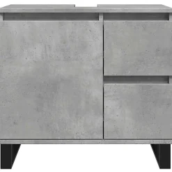 Armoire de lavabo de salle de bain gris béton 65x33x60 cm vidaXL