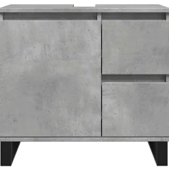 Armoire de lavabo de salle de bain gris béton 65x33x60 cm vidaXL