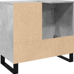 Armoire de lavabo de salle de bain gris béton 65x33x60 cm vidaXL