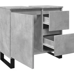 Armoire de lavabo de salle de bain gris béton 65x33x60 cm vidaXL