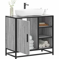 Armoire de lavabo de salle de bain sonoma gris 65x33x60 cm vidaXL