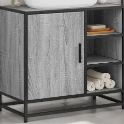 Armoire de lavabo de salle de bain sonoma gris 65x33x60 cm vidaXL