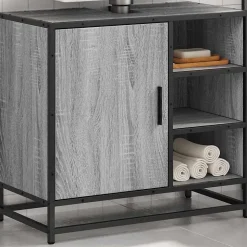 Armoire de lavabo de salle de bain sonoma gris 65x33x60 cm vidaXL