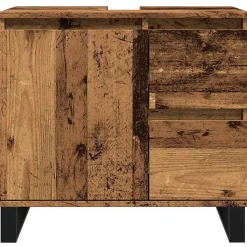 Armoire de lavabo de salle de bain vieux bois 65x33x60 cm vidaXL