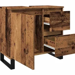 Armoire de lavabo de salle de bain vieux bois 65x33x60 cm vidaXL