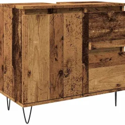 Armoire de lavabo de salle de bain vieux bois 65x33x60 cm vidaXL