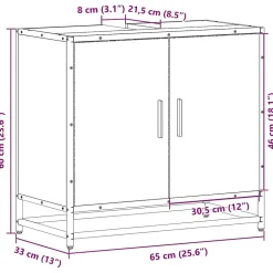 Armoire de lavabo de salle de bain chêne fumé 65x33x60 cm vidaXL