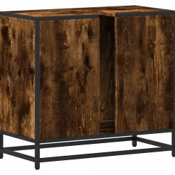 Armoire de lavabo de salle de bain chêne fumé 65x33x60 cm vidaXL