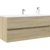 Armoire de lavabo de salle de bain chêne sonoma 100x38,5x45 cm