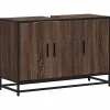 Armoire de lavabo de salle de bain chêne marron 90x33x60 cm vidaXL