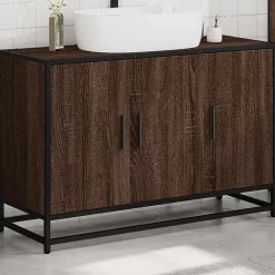 Armoire de lavabo de salle de bain chêne marron 90x33x60 cm vidaXL