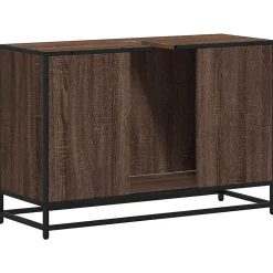 Armoire de lavabo de salle de bain chêne marron 90x33x60 cm vidaXL