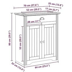 Armoire de lavabo de salle de bain BODO blanc 70x35x80 cm vidaXL