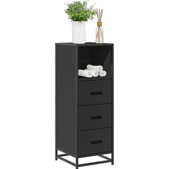 Armoire de salle de bain noir 35x37,5x100 cm bois d'ingénierie vidaXL