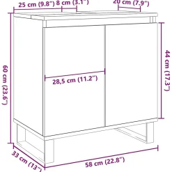 Armoire de salle de bain chêne artisanal 58x33x60 cm vidaXL
