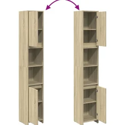 Armoire de salle de bain Chêne sonoma 30x30x183,5 cm Aggloméré vidaXL