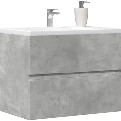 Armoire de salle de bain gris béton bois d'ingénierie vidaXL
