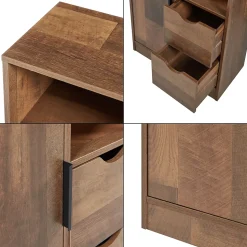 Armoire de salle de bain Namsskogan 100 x 50 x 25 cm effet noyer noir en.casa