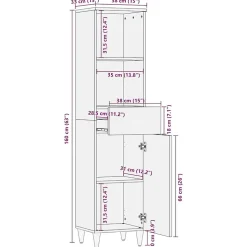 Armoire de salle de bain 38x33x160 cm bois massif de manguier vidaXL